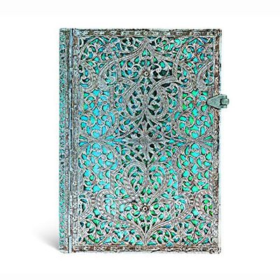 Paperblanks Maya Blue (Silver Filigree Collection) Midi Lined Hardcover Journal: Lined Midi