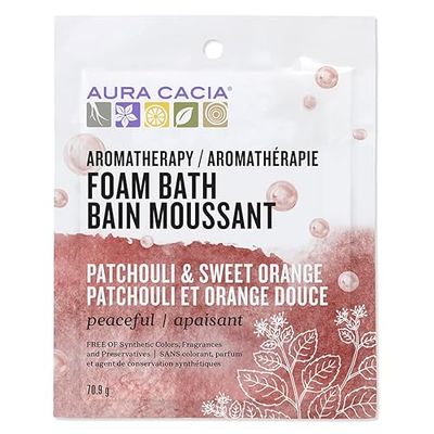 Aura Cacia Peaceful Patchouli & Sweet Orange Aromatherapy Foam Bath | 70.9g Packet