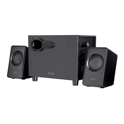 Trust Avora, 20442, Set Altoparlanti 2.1 Subwoofer, Potenza di 18W di Picco e 9W RMS, Nero