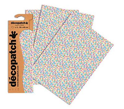 Decopatch C690O - 1 busta da 3 fogli di carta stampata 30x40 cm, Stelle