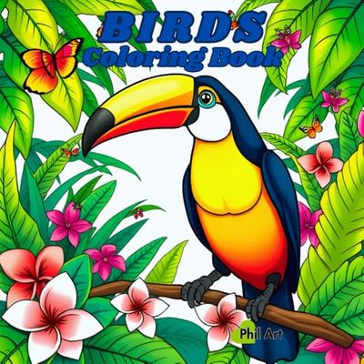 Birds Coloring Book: A Relaxing and Educational Coloring Experience for Kids and Adults with 40 Unique Bird Illustrations. Perfect Gift for Enthusiasts