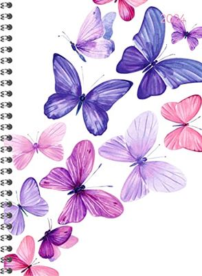 Ladytimer Ring Binder Butterflies 2024 - Pocket Calendar A5 (15 x 21 cm) - Student Calendar - Weekly - Ring Binding - 128 Pages - Alpha Edition
