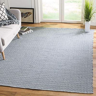 Safavieh Tapijt geweven plat, MTK717, handgeweven katoen, ivoor/marineblauw, 120 x 180 cm