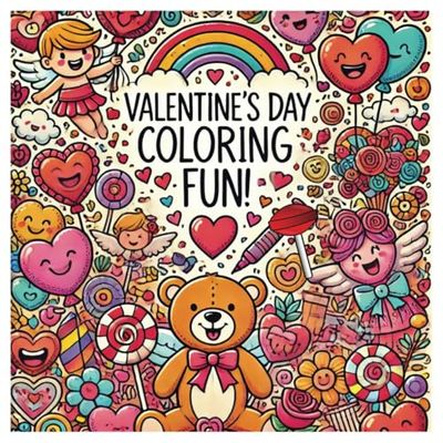 Valentine's Day Coloring Book for Kids : Fun Activity Valentine's Day Picture Book, Couple Animals, Sweet Treats, Lovable Stuff and Many More