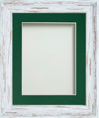 Frame Company Lynton Driftwood Photo Frame with Bottle Green Mount, 16x12 for 12x10 inch, fitted with perspex