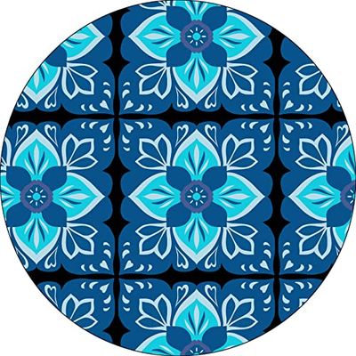 Bonateks, Runt digitalt tryckt musmatta, halkfri undersida, för kontor och hem, diameter: 22 cm