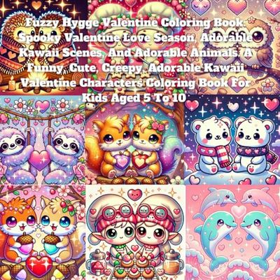 Fuzzy Hygge Valentine Coloring Book: Spooky Valentine Love Season, Adorable Kawaii Scenes, And Adorable Animals. A Funny, Cute, Creepy, Adorable ... Coloring Book For Kids Aged 5 To 10