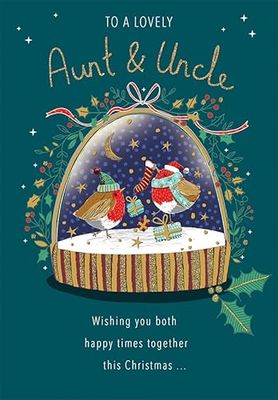 Piccadilly Greetings Christmas Card To a Lovely Aunt & Uncle - 9 x 6 inches