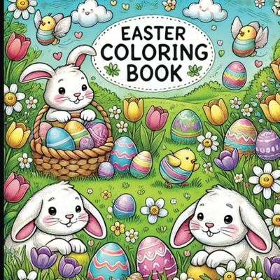 2025 Easter Coloring Book For Kids: Large Fun Easter Coloring Book for Ages 3-8