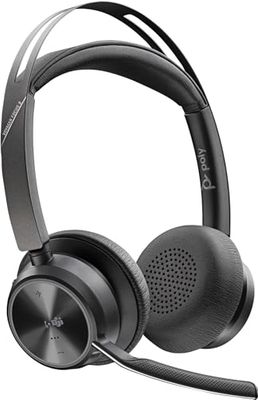 Poly Voyager Focus 2-M USB-C-C-headset med USB-C/A-adapter A4HT0AA med aktiv brusreducering och akustiskt staket