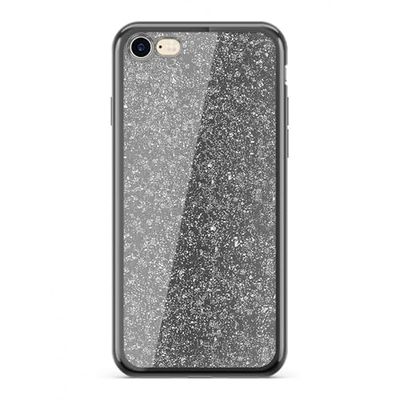 ERT GROUP Custodia alla moda con inserto e lati glitterati in Nero IPHONE X/XS