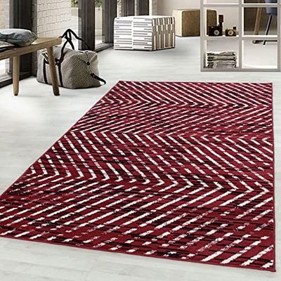 Giantore Alfombra de Pelo Corto a Rayas salón diseño Dormitorio