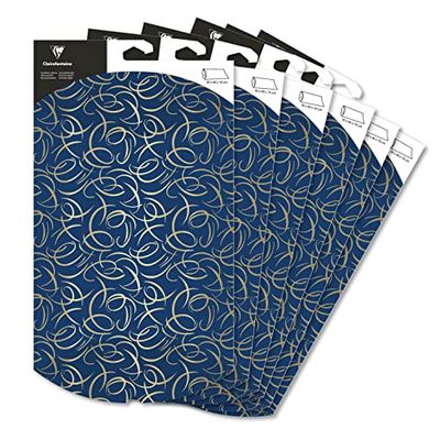 Clairefontaine 618008C -6 buste regalo pieghevoli Formato grande -30x40cm, Motivi Arabeschi, scatola busta cuscino, confezionamento regali