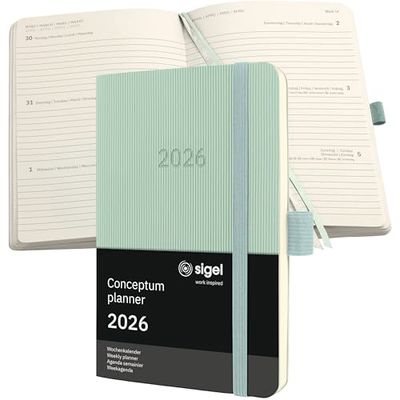 SIGEL C2639 Wochenkalender Conceptum 2026, ca. A6, grün