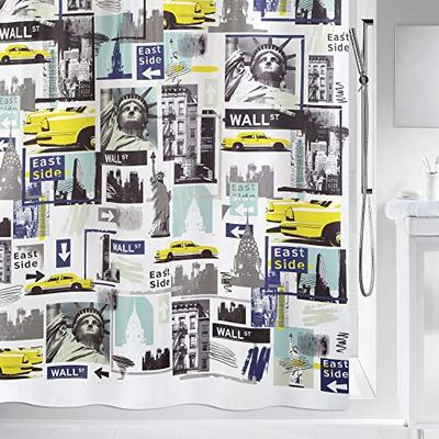 Spirella Shower Curtain, Fabric, Multi-Coloured, 180 x 200 cm