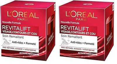 L’Oréal Paris - Revitalift - Soin Anti-Âge Remaillant Visage, Contours et Cou - Anti-Rides & Extra-Fermeté - Enrichi en Pro-Rétinol et Vitafibrine - Pour Tous Types de Peaux - 50 ml (Lot de 2)