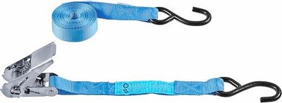Connex Sjorband - tweedelig - 4 m x 25 mm - 500 kg maximale belastbaarheid - met spanratel & S-haken - van polyester/spanriem/ladingbeveiliging/ratelriem / DY270630 4 m x 25 mm (1 stuks)