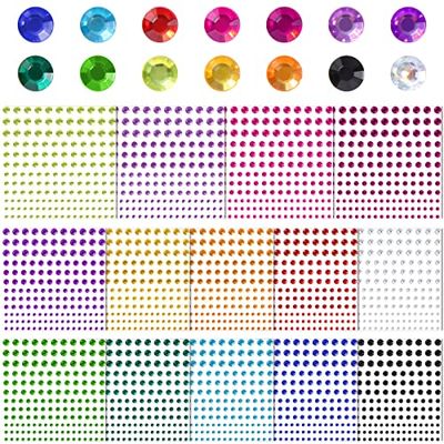 14 Sheets Face Gems Glitter, Self Adhesive Rhinestones Festival Face Gems Stick on, Face Diamonds Jewels for Face Nail Eye Body Crafts DIY Decorations