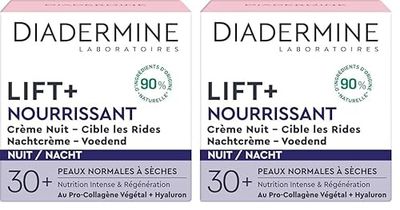 Diadermine - Lift+ - Nourrissant - Crème de Nuit Anti-Rides Ultra Fermeté - 50 ml (Lot de 2)