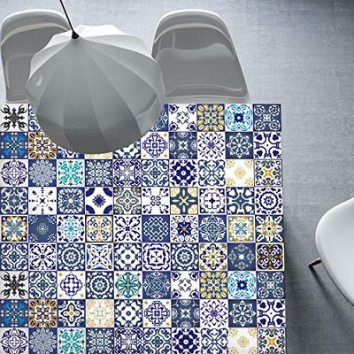 Ambiance Sticker Adesivi Murali per Mobili da Tavola, Adesivi Decorativi per Camere da Letto e Armadi Oliviana - 60 Piastrelle Adesive 15 x 15 cm