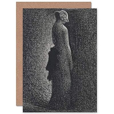 Georges Seurat The Black Bow Fine Art Greeting Card Plus Envelope Blank Inside