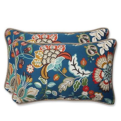 Pillow Perfect Outdoor Telfair rettangular Throw Pillow, Peacock, set da 2