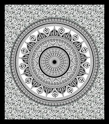 Miracle Home Mandala/Pareo Multi 311, 100% Cotone, Nero, 210 x 240 cm