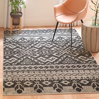 Safavieh Adirondack Collection ADR107A tapijt, rustiek, Boheems, 90 X 150 cm, zilver/zwart