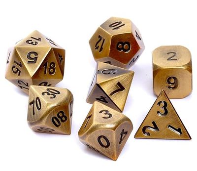 Jeu de dés REBEL RPG - Métal - Laiton