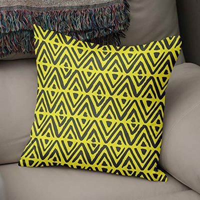 Bonamaison Decorative Cushion Cover, Polycotton, Yellow, Standard