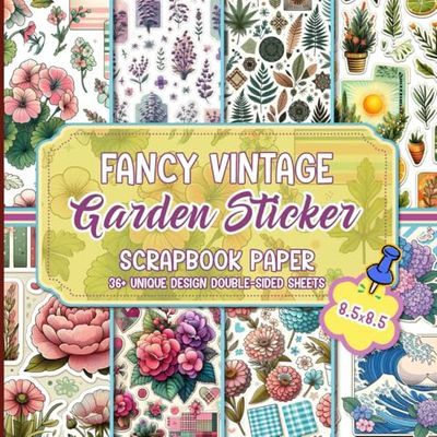 Fancy Vintage Garden Scrapbook Paper: Elegant Floral Decorative Craft Paper Ideal for Scrapbooking, Journaling, and Crafting