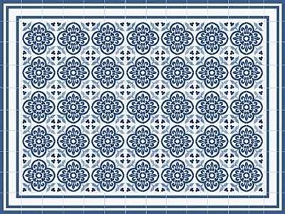 Viniliko Concret Blue Vinyl tapijt, meerkleurig, 100 x 133