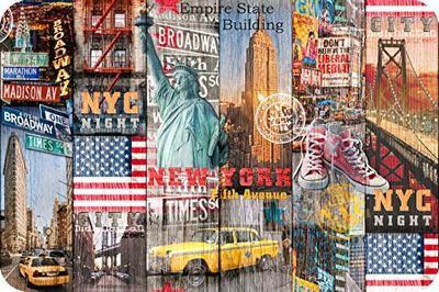 d-c-fix Placemat Rio Times Square, afwasbare onderlegger voor keuken en eettafel, placemat, placemat, placemat, tafelonderzetter, set - 29 cm x 44 cm vierkant