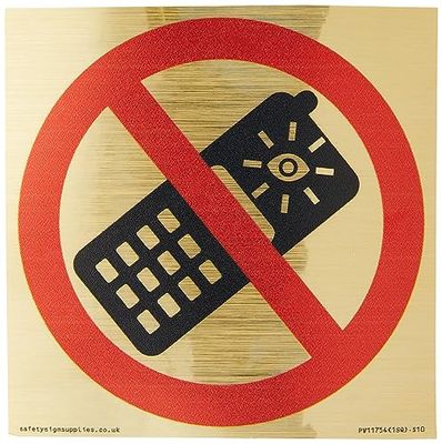 P910 Prohibition: No camera phones Sign - 100x100mm - S10