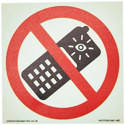 P910 Prohibition: No camera phones Sign - 85x85mm - S85