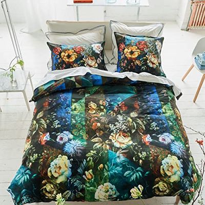 Poszewka na kołdrę z satyny bawełnianej, Minakari Kobalt, 240x220 cm, designerska gilia