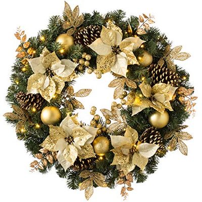 WeRChristmas - Ghirlanda Decorativa con 50 luci LED e Timer, Multicolore, 75 cm
