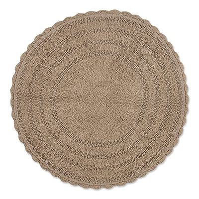 DII Crochet Collection - Tappetino da bagno reversibile, rotondo, diametro 69,8 cm, pietra