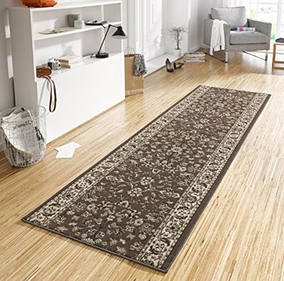 Hanse Home Designer Caminho de veludo vintage, polipropileno, castanho, 80 x 400 x 0,9 cm