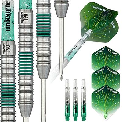 Unicorn T90 Core XL Verde Tipo 2 90% Tungsteno Punta Freccette, Acciaio Unisex, 22 g
