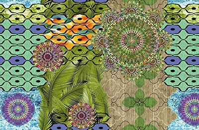 Vilber Tapete de mandala, vinil, colorido, 100 x 153 x 0,2 cm