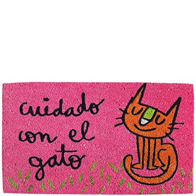 Laroom Design felpudo cuidado com o gato, juta e base antiderrapante, rosa, 40 x 70 cm