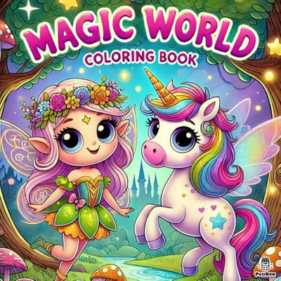 Magic World Coloring Book: A Delightful Coloring Book with Cozy and Cute Characters – Ideal for Relaxation and Stress Relief for Adults and Teens.