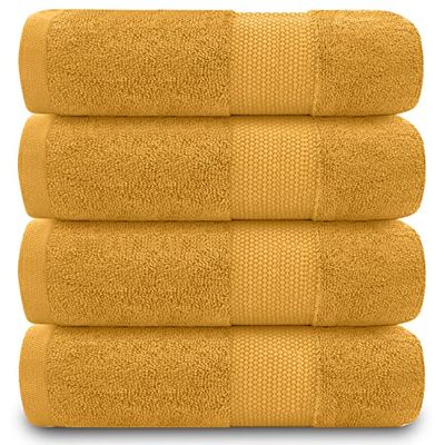 GC GAVENO CAVAILIA Asciugamani da bagno da 700 g/m², confezione da 2 asciugamani in cotone egiziano, ad asciugatura rapida, asciugamani morbidi al tatto, ocra, 90 x 140
