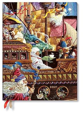 Paperblanks | 12 Month Planners 2021 | Maiden Voyage | Horizontal | Ultra (180 × 230 mm), DE6870-9