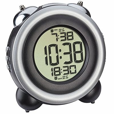 TFA Dostmann Digital despertador 60.2016.01 preto dois alarmes