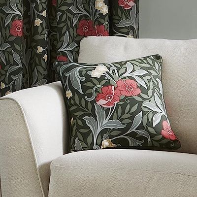 Drömmar & draperier gardiner – Sandringham – 100% bomullsfylld kudde – 43 x 43 cm i grönt