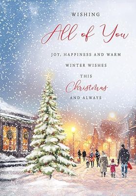 Piccadilly Greetings Kerstkaart Wishing All Of You Glowy scene - 9 x 6 inch