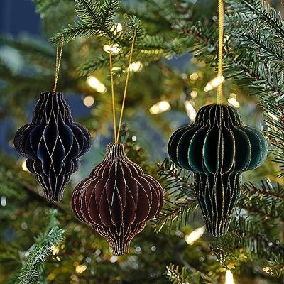 Ginger Ray- Decorazioni per Albero di Natale, Confezione da 3, VEL-106