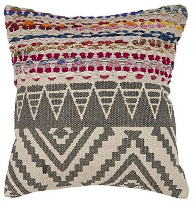 LR Home Boho Geometric Throw Pillow Cuscino, Cotone, Multi, 45 x 45 cm